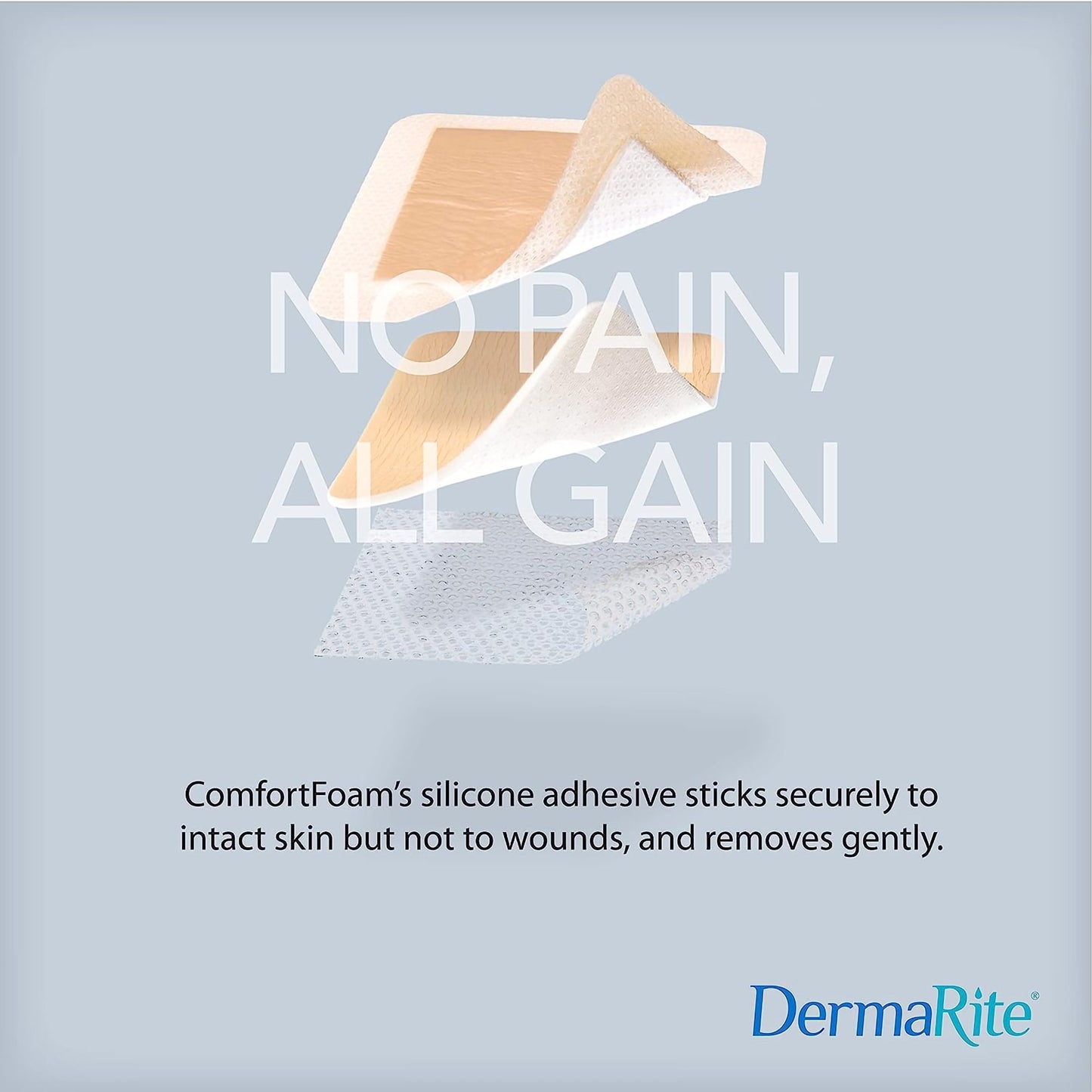 ComfortFoam™ Silicone Adhesive without Border Silicone Foam Dressing, 8 x 8 Inch 44880