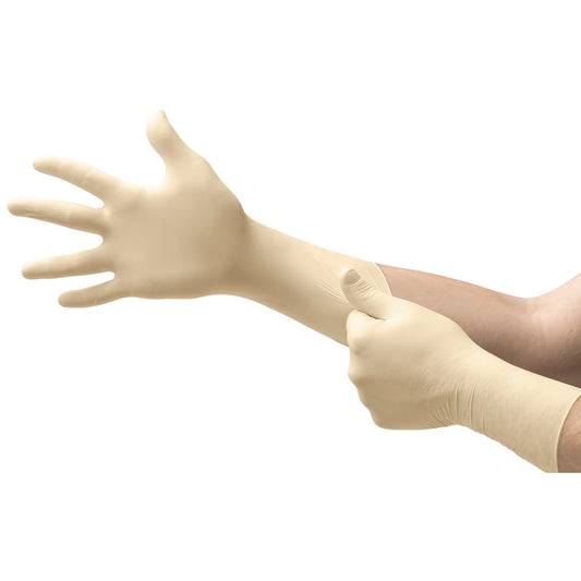Exam Glove Ultra One® Medium NonSterile Latex Extended Cuff Length Textured Fingertips White Not Rated - UL-315-M