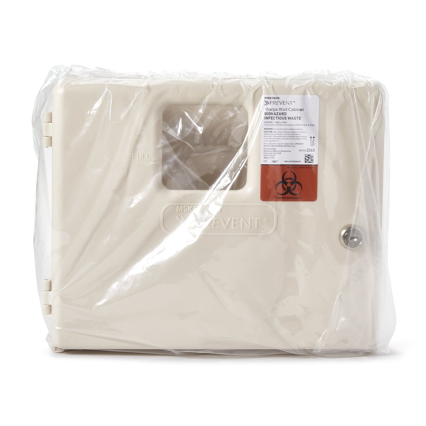 McKesson Prevent® Sharps Collector Wall Cabinet, 12¼ x 4¾ x 10 Inch 2263