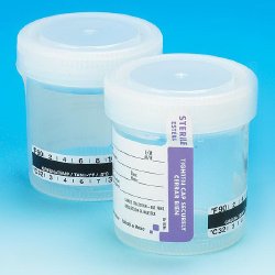 Specimen Container with Temperature Strip 57 X 73 mm 90 mL (3 oz.) Screw Cap Patient Information Sterile - 6236