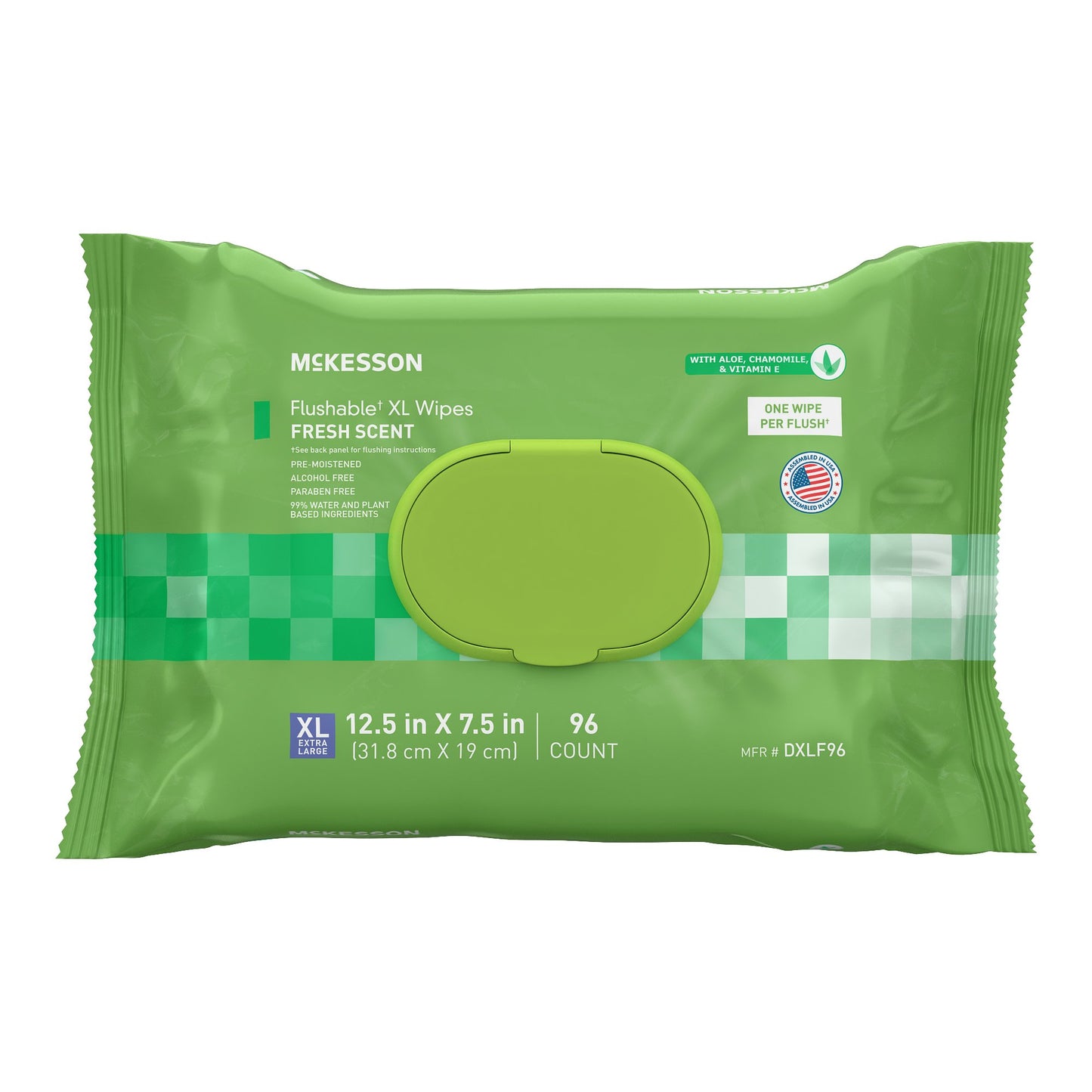 McKesson Flushable* Wet Wipes XL - Scented, 96 Wet Wipes per Pack DXLF96