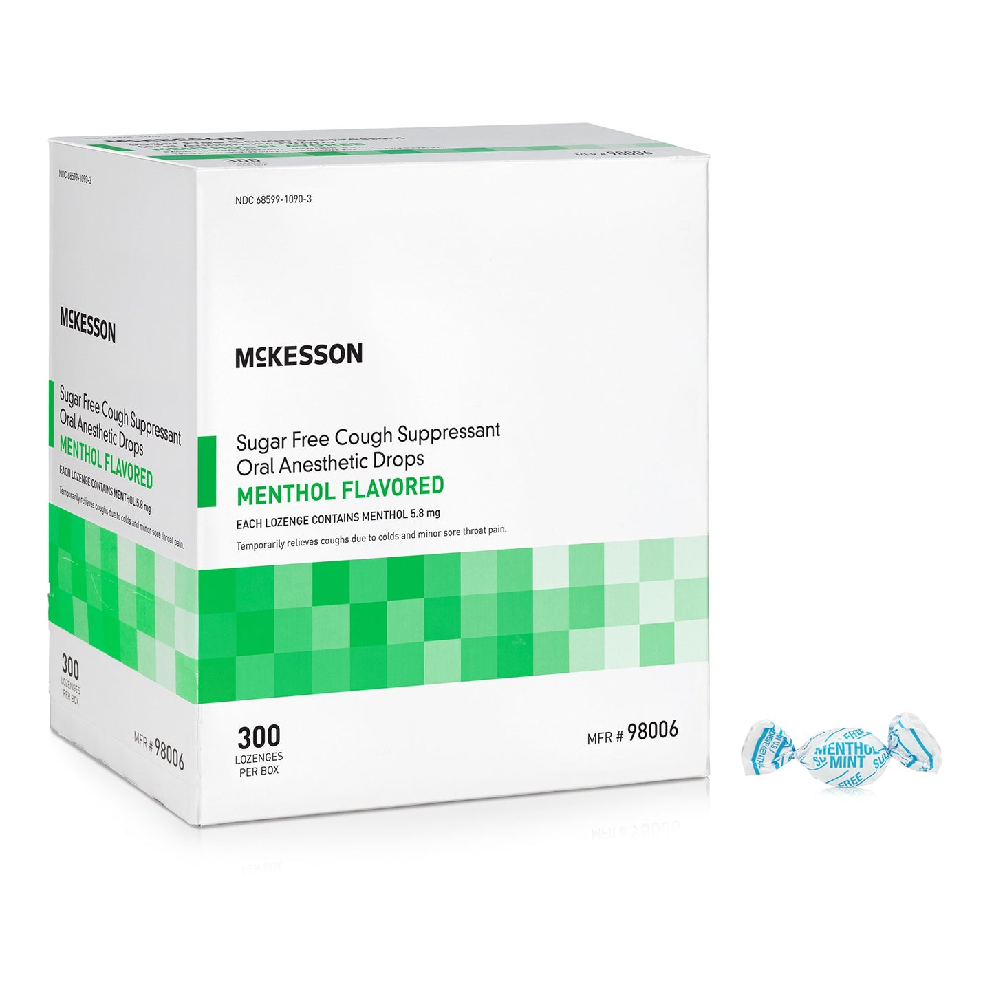 Cold and Cough Relief McKesson Brand 7.6 mg Strength Lozenge 300 per Box - 98006