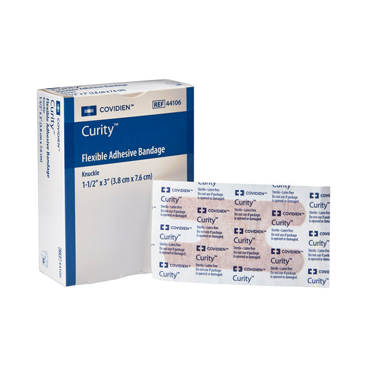 Adhesive Strip Curity™ 1-1/2 X 3 Inch Fabric Knuckle Tan Sterile - 44106