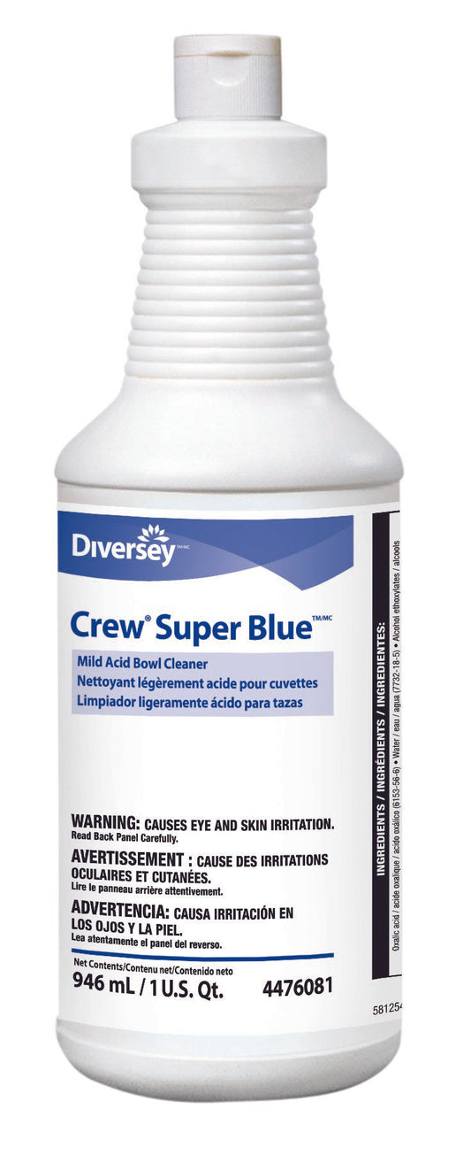 Toilet Bowl Cleaner Diversey™ Crew® Super Blue™ Acid Based Manual Squeeze Liquid 32 oz. Bottle Citrus Scent NonSterile - DVO94476081