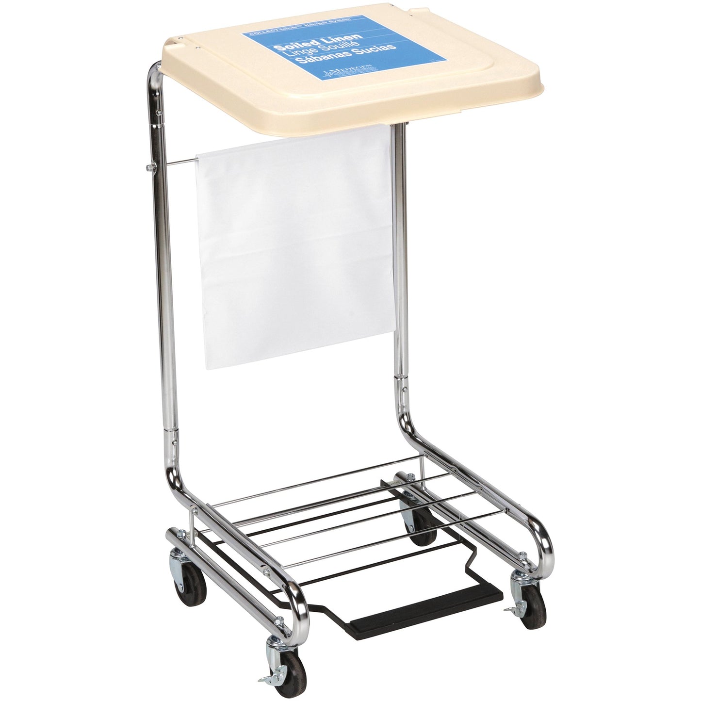 Hamper Stand McKesson Soiled Linen Rectangular Opening 30 to 33 gal. Capacity Foot Pedal Self-Closing Lid - 03-159100