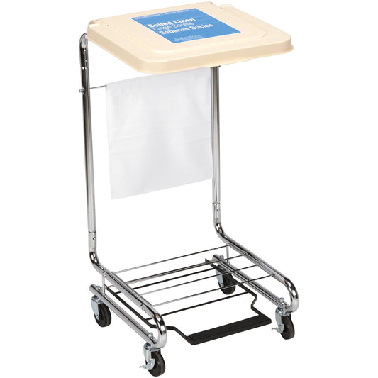 Hamper Stand McKesson Soiled Linen Rectangular Opening 30 to 33 gal. Capacity Foot Pedal Self-Closing Lid - 03-159100