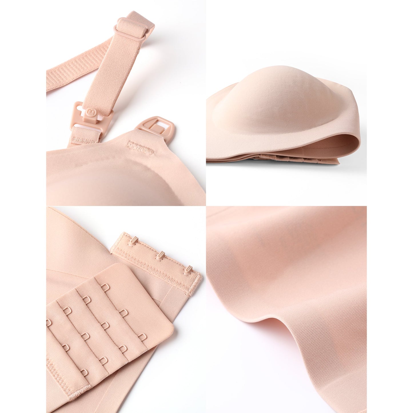 Momcozy Smooth Nursing Bra, Large, Beige FB021-SK100L-C