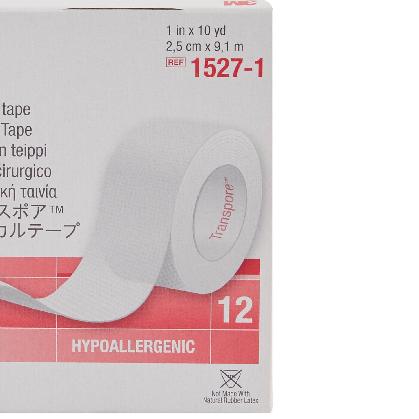 3M™ Transpore™ Plastic Medical Tape, 1 Inch x 10 Yard, Transparent 1527-1