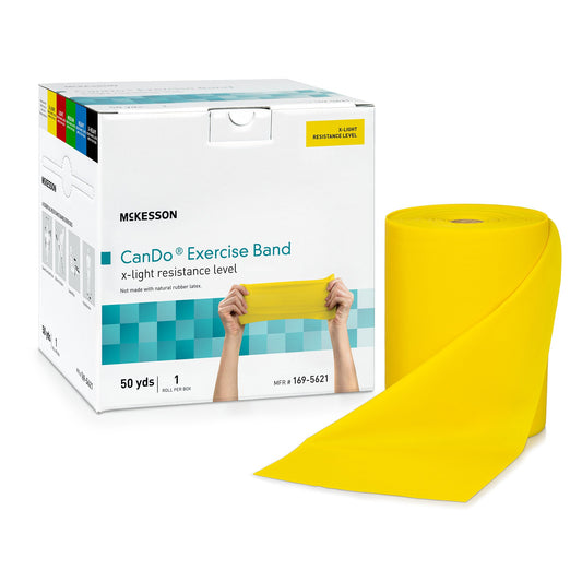 McKesson CanDo® Exercise Extra-Light Resistance Band, Yellow, 5 Inch x 50 Yard 169-5621