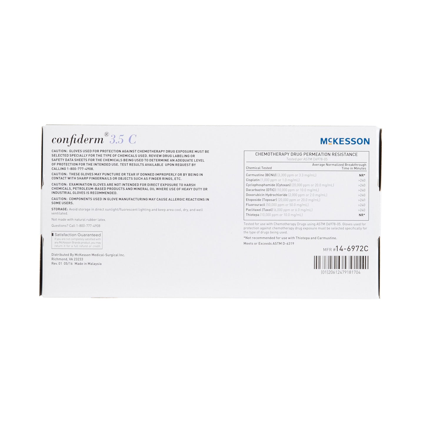 McKesson Confiderm® 3.5C Nitrile Exam Glove, Extra Small, Blue 14-6972C