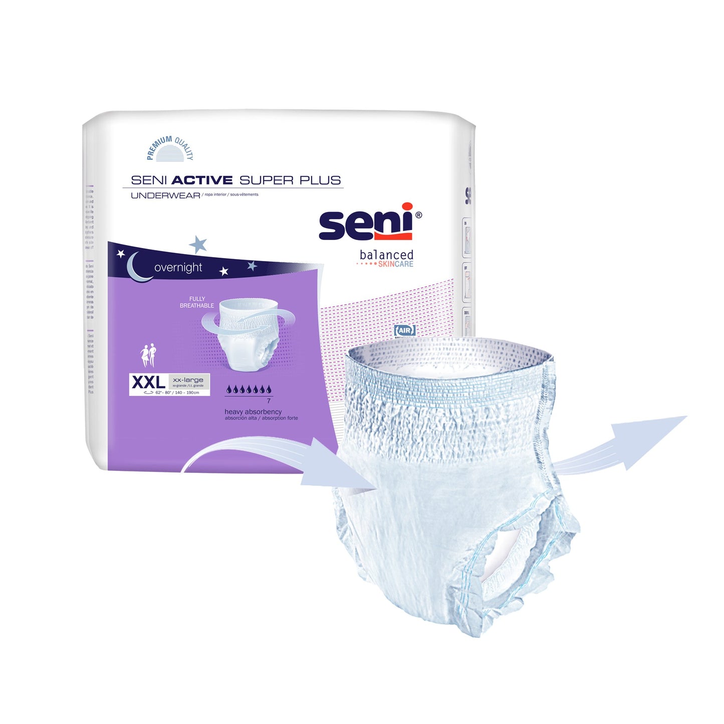 Seni® Active Super Plus Overnight Heavy Absorbent Underwear, 2X-Large S-2X12-AP1