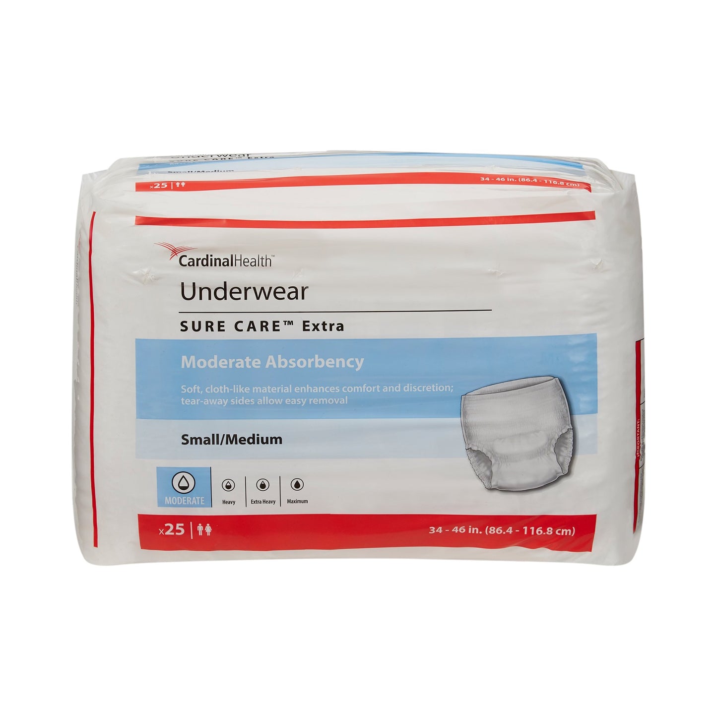 Sure Care™ Extra Moderate Absorbency Incontinence Underwear, Small / Medium 1840R
