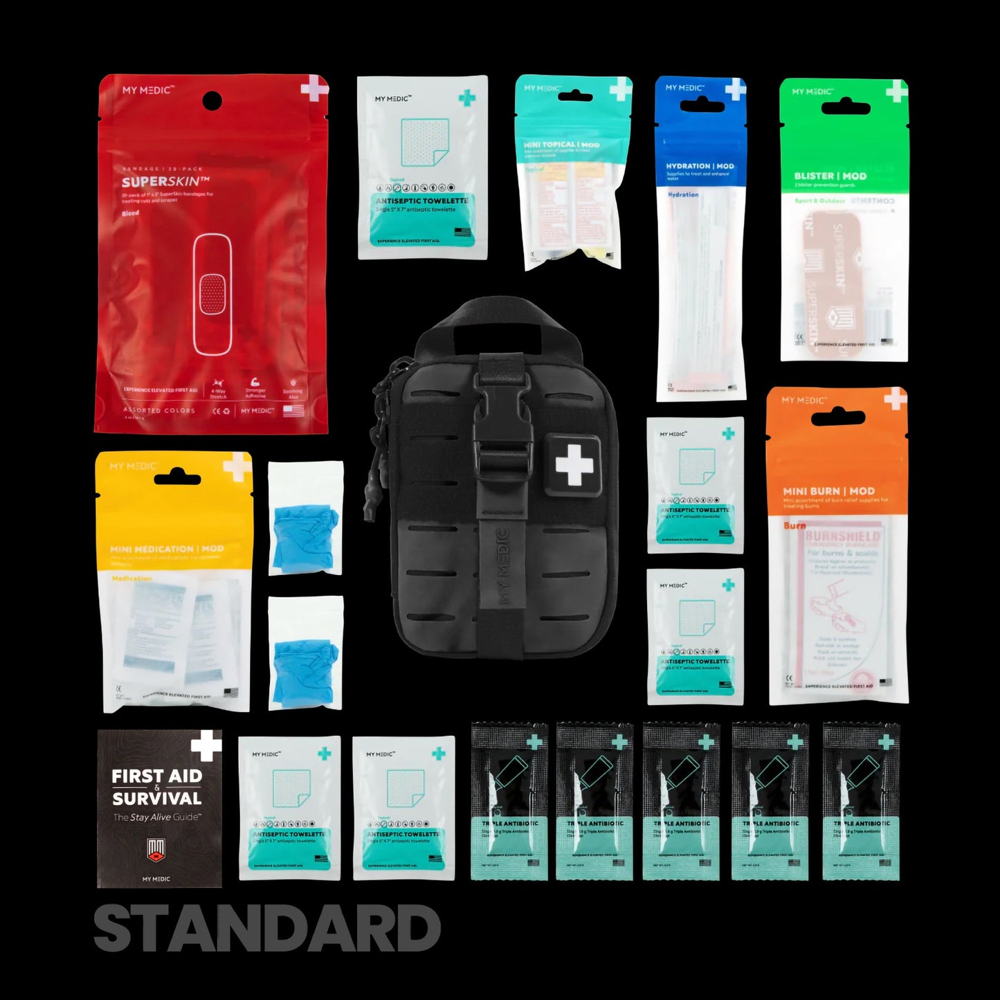 My Medic™ Sidekick First Aid Kit, Black MM-KIT-U-SDE-KCK-BLK