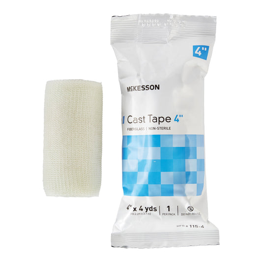 Cast Tape McKesson 4 Inch X 12 Foot Fiberglass White - 115-4