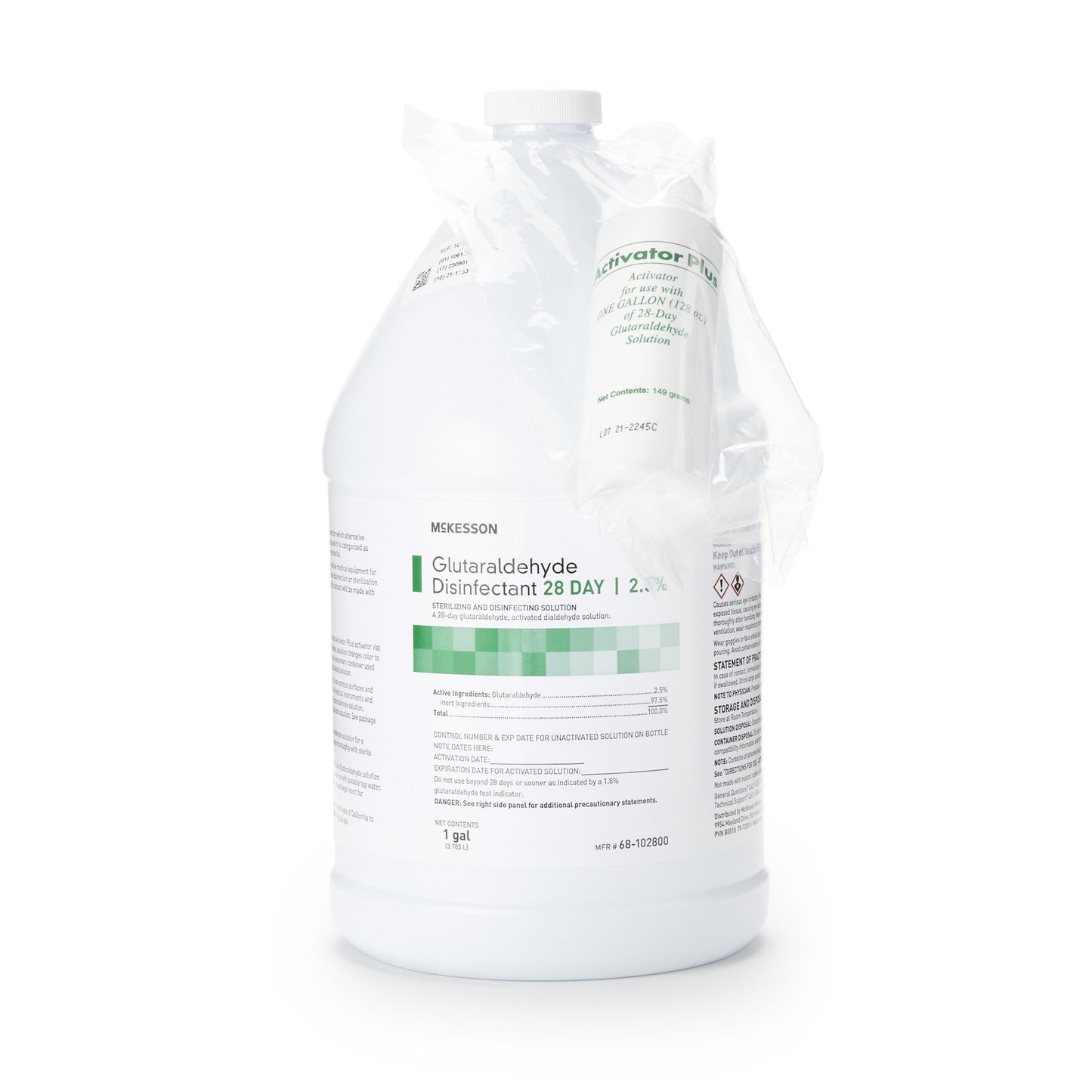 Glutaraldehyde High-Level Disinfectant McKesson 28 Day Activation Required Liquid 1 gal. Jug Reusable - 68-102800