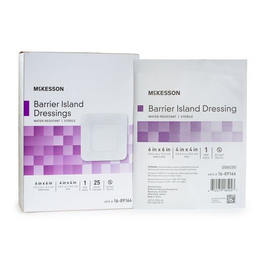 McKesson Composite Barrier Island Dressing, 6 x 6 Inch 16-89166