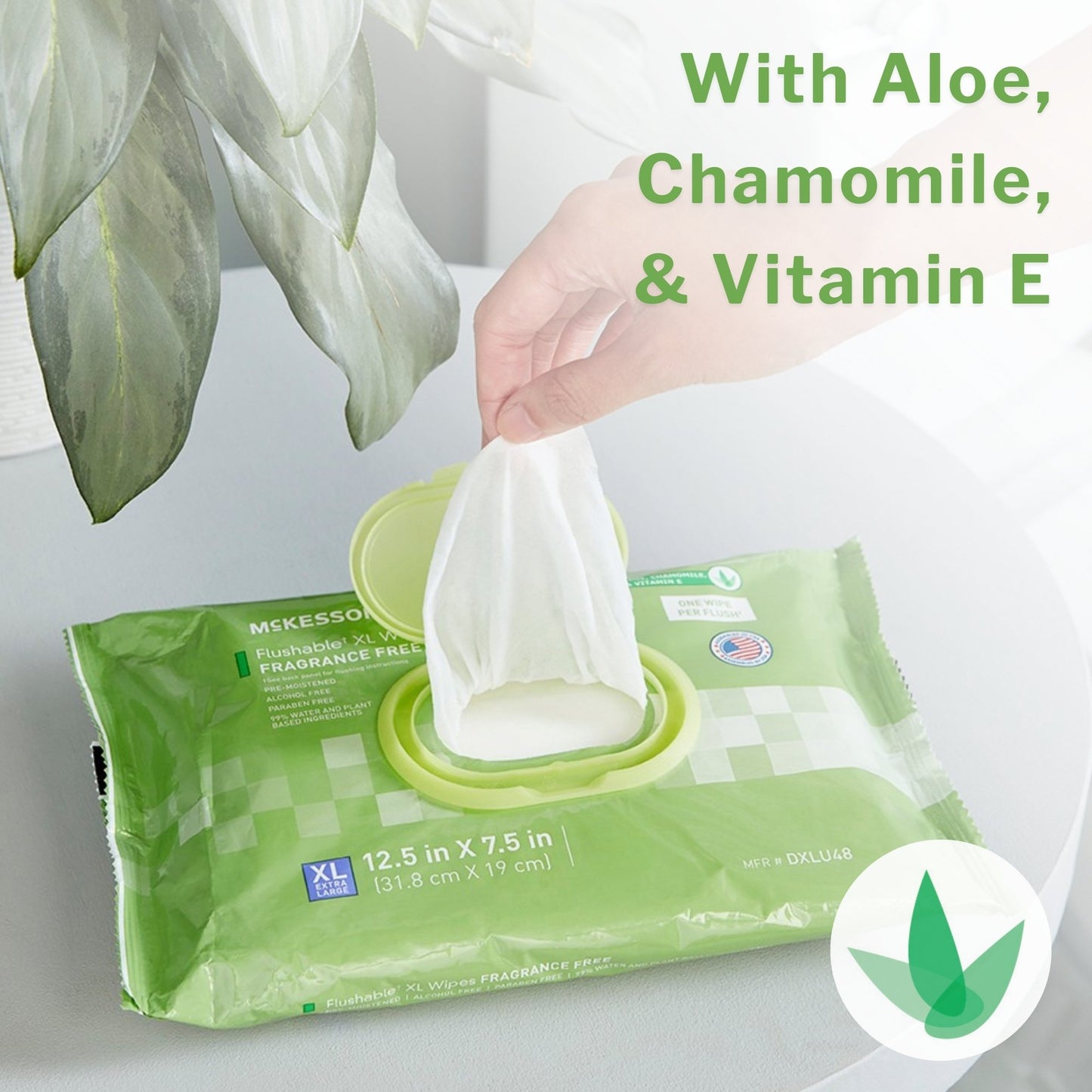 McKesson Flushable* Wet Wipes XL - Scented, 96 Wet Wipes per Pack DXLF96