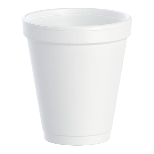 Insulated Drinking Cup Dart® 6 oz. White Styrofoam Disposable - 6J6