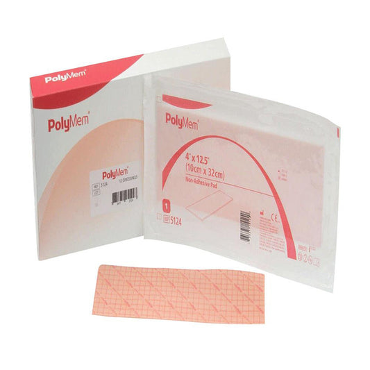 PolyMem® Nonadhesive without Border Foam Dressing, 4 x 12½ Inch 5124
