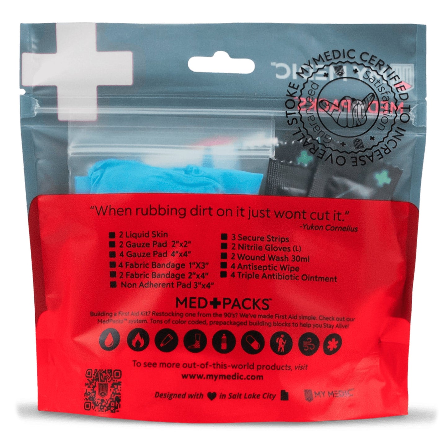 Med Packs™ First Aid Kit for Cuts, Scrapes – Injury Supplies in Portable Pouch MM-MED-PACK-CUT-SCRP-EA