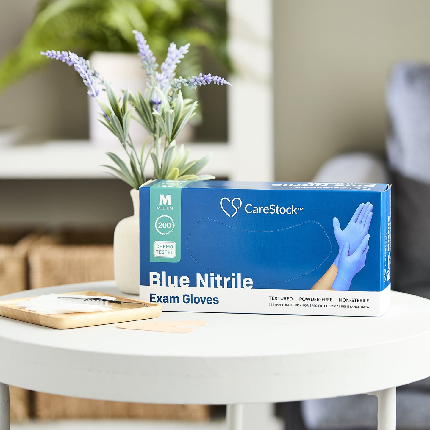 CareStock™ Nitrile Exam Glove, Medium, Blue CS2714