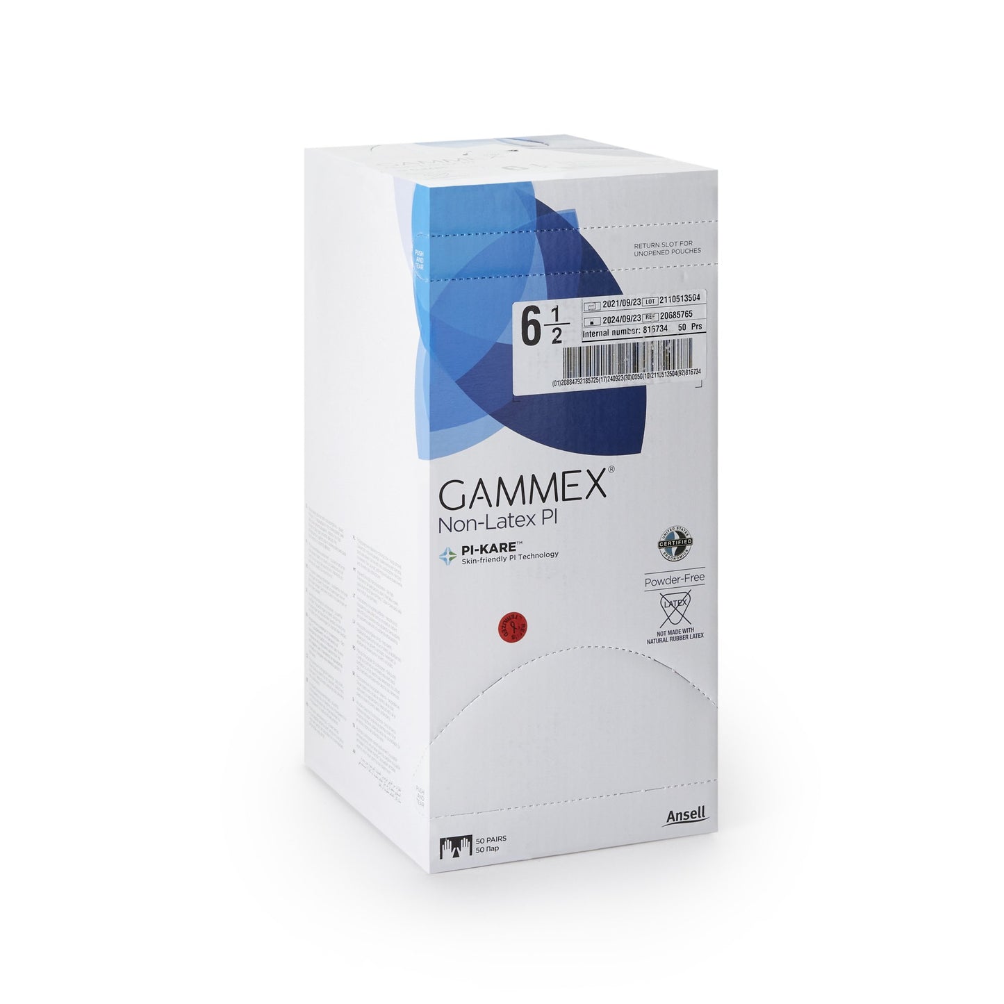 Gammex® Non-Latex PI Polyisoprene Surgical Glove, Size 6.5, White 20685765