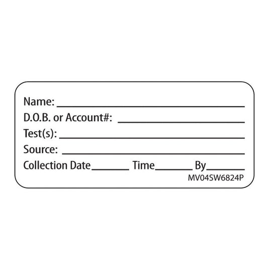 Precision Dynamics MedVision Pre-Printed / Write On Label, Patient Information, 1 x 2-1/4 Inch MV04SW6824P, RL