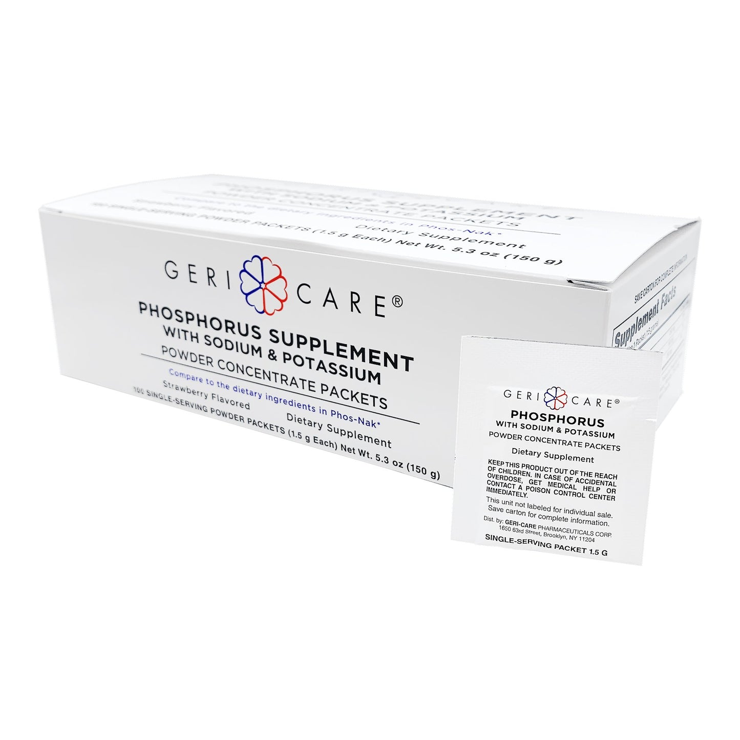 Geri-Care Phosphorus Supplement Powder with Electrolytes, Strawberry Flavor 844-01-GCP