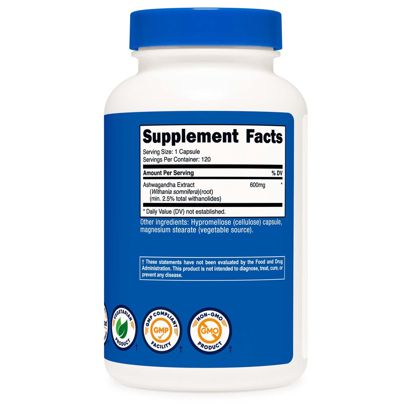 Dietary Supplement nutricost® Ashwagandha Root 600 mg Strength Capsule 120 Per Bottle NTC147101