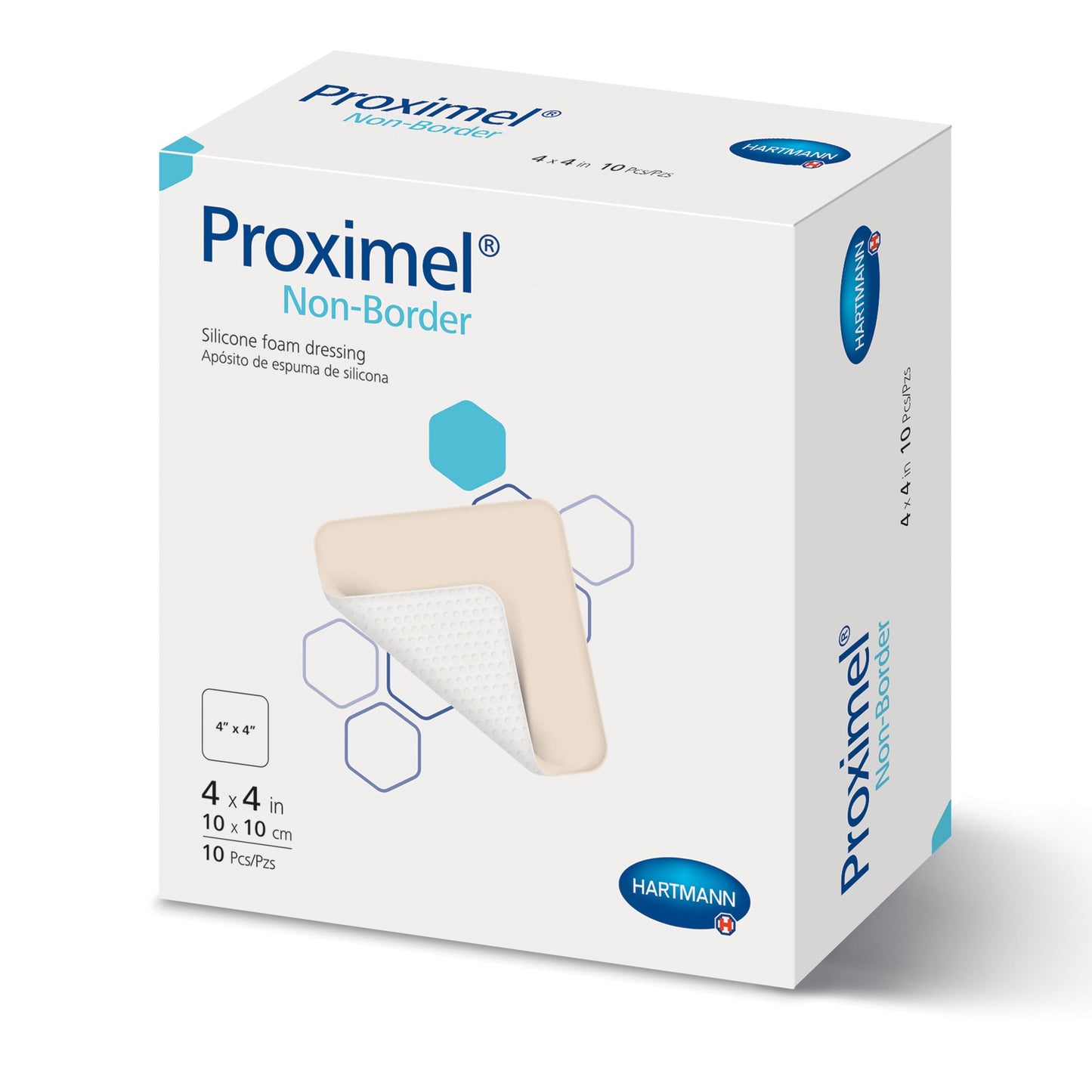 Foam Dressing Proximel® Non-Border 4 X 4 Inch Without Border Waterproof Backing Silicone Face Square Sterile 15713100