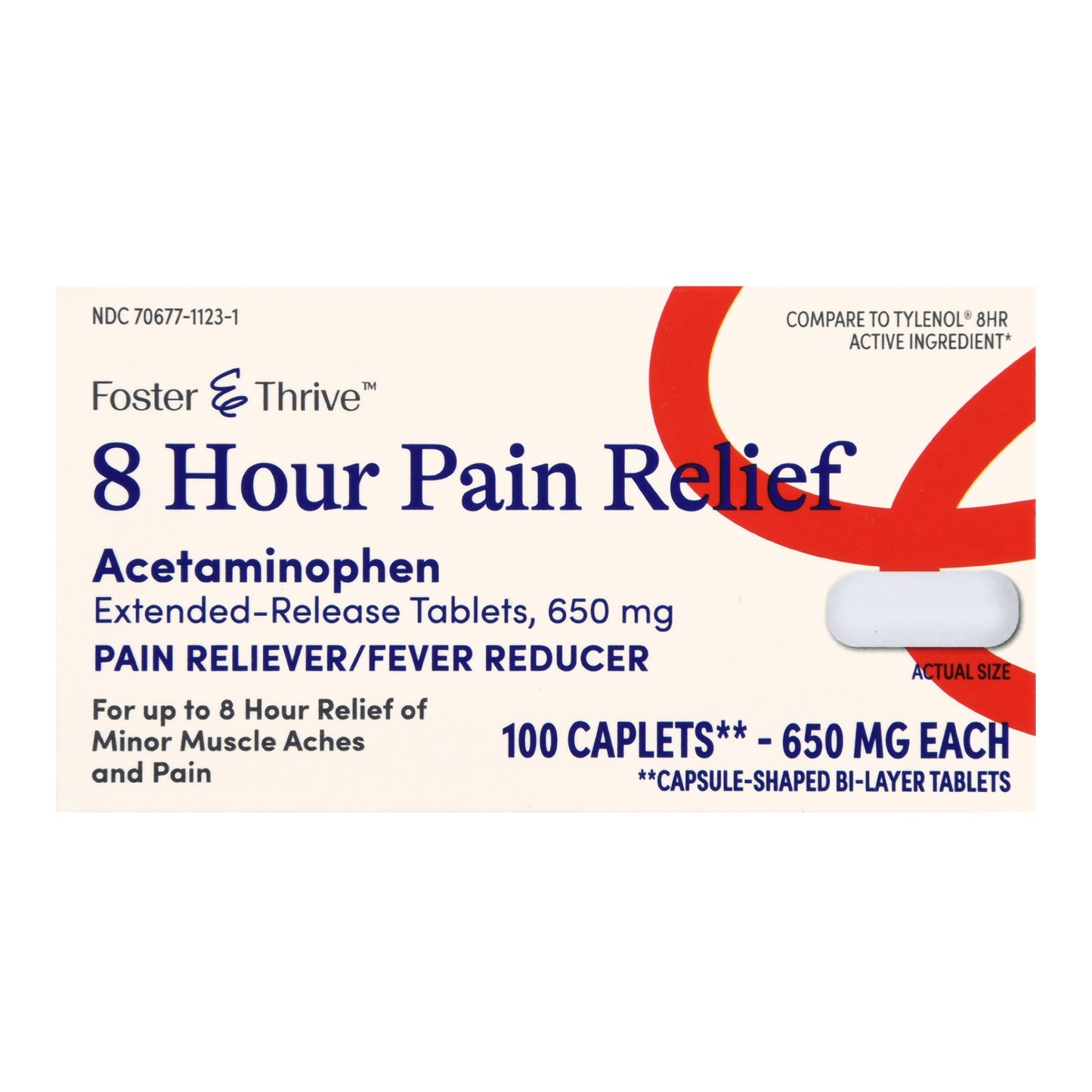 Foster & Thrive™ 8 Hour Pain Relief Acetaminophen 650 mg Caplets 70677112301
