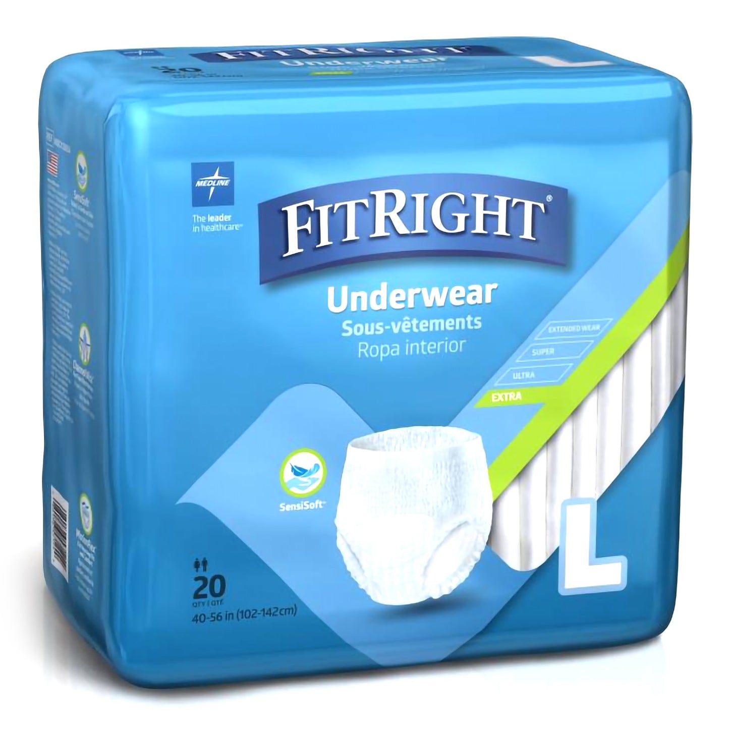 Absorbent Underwear FitRight® Extra Pull On with Tear Away Seams Adult Large Unisex Disposable Moderate Absorbency MSC13505A