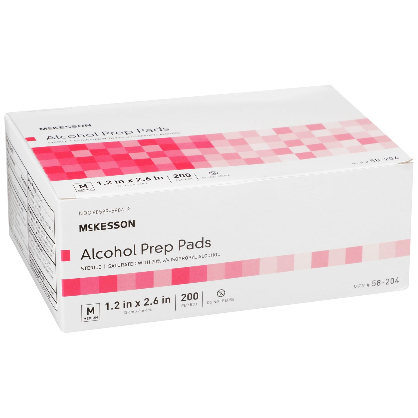 McKesson Alcohol Prep Pad, Isopropyl Alcohol, 70%, Medium 58-204
