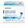 Safety Lancet McKesson 23 Gauge Retractable Push Button Activation Finger - 16-PBSL23GX