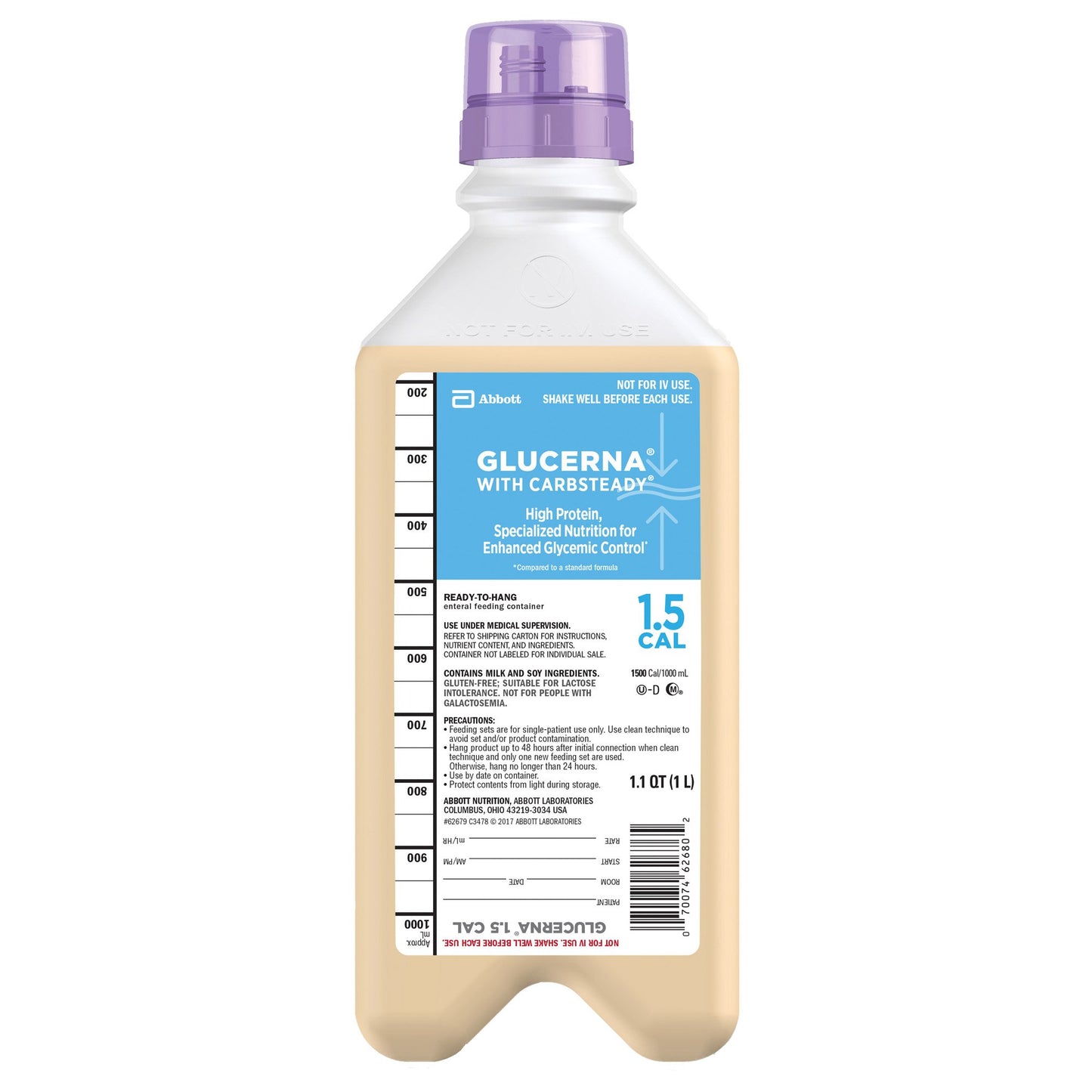 Glucerna® with Carbsteady Tube Feeding Formula, 33.8 oz Ready to Hang Carton 62679