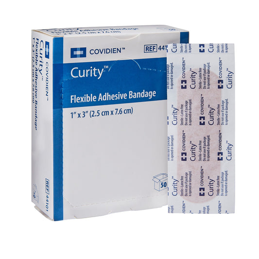 Cardinal Curity Tan Adhesive Strip, 1 x 3 Inch 44101-, Box of 50
