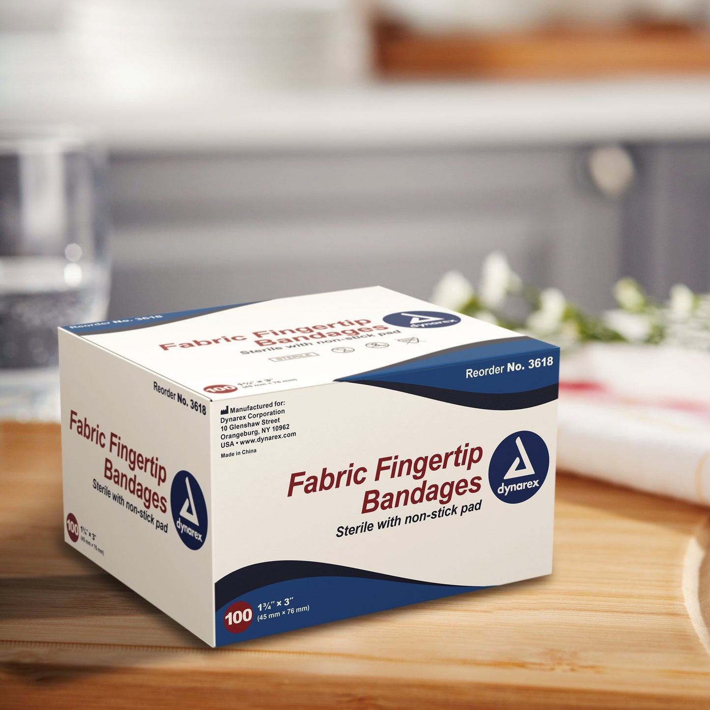 dynarex® Tan Adhesive Fabric Bandage, 1¾ x 3 Inch 3618