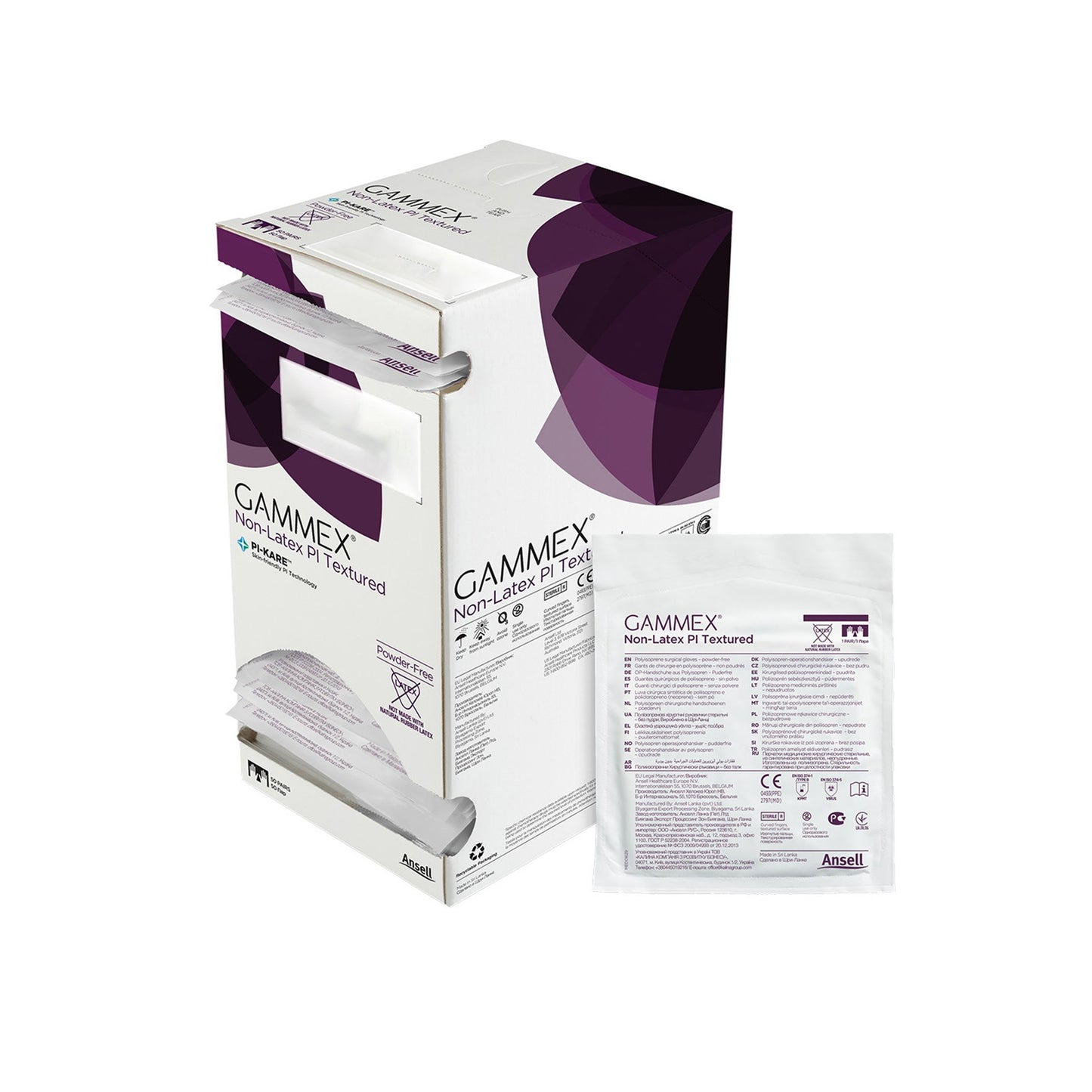 Gammex® Non-Latex PI Textured Polyisoprene Surgical Glove, Size 7, White 20688270