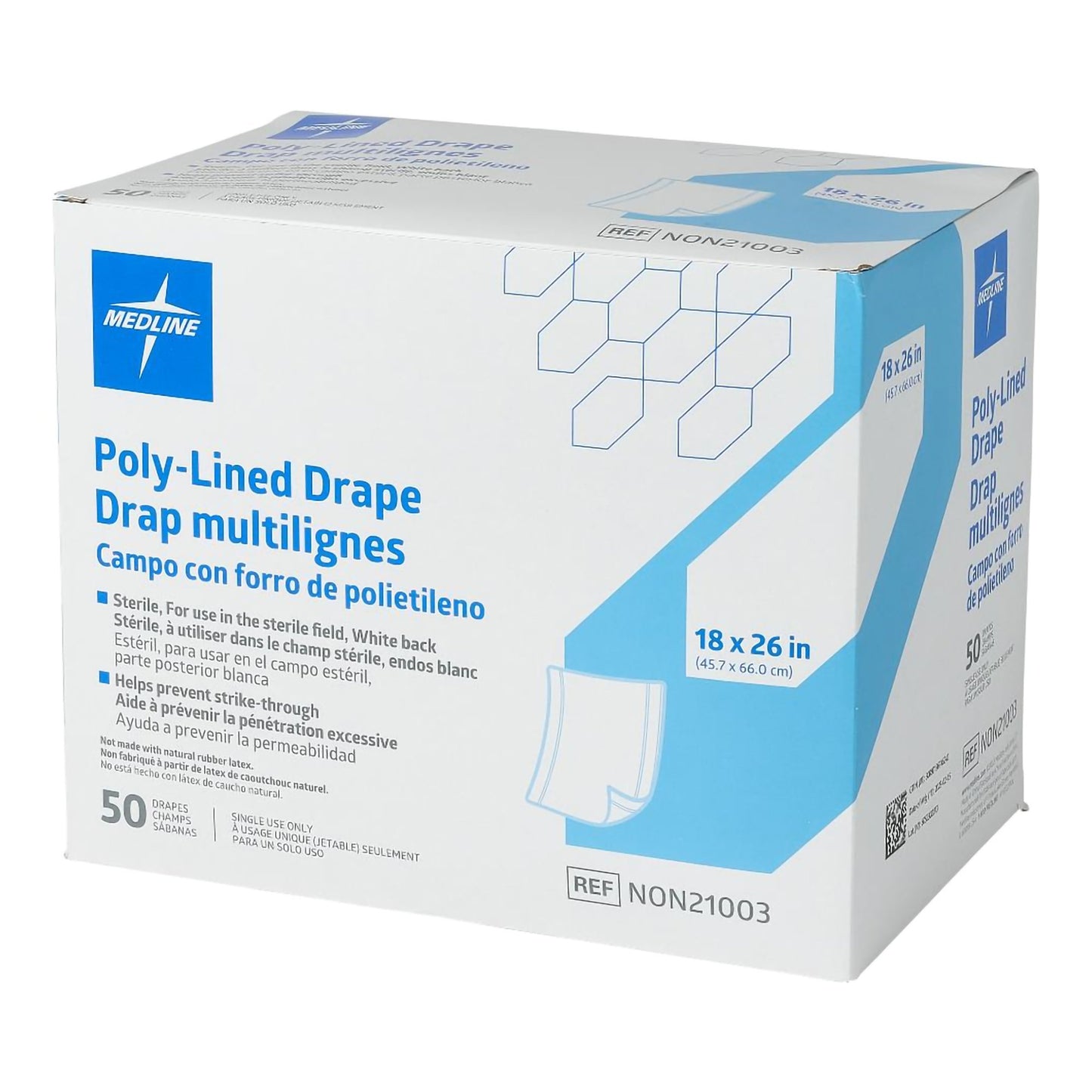 General Purpose Drape Medline Poly Lined Towel Drape 18 W X 26 L Inch Sterile NON21003