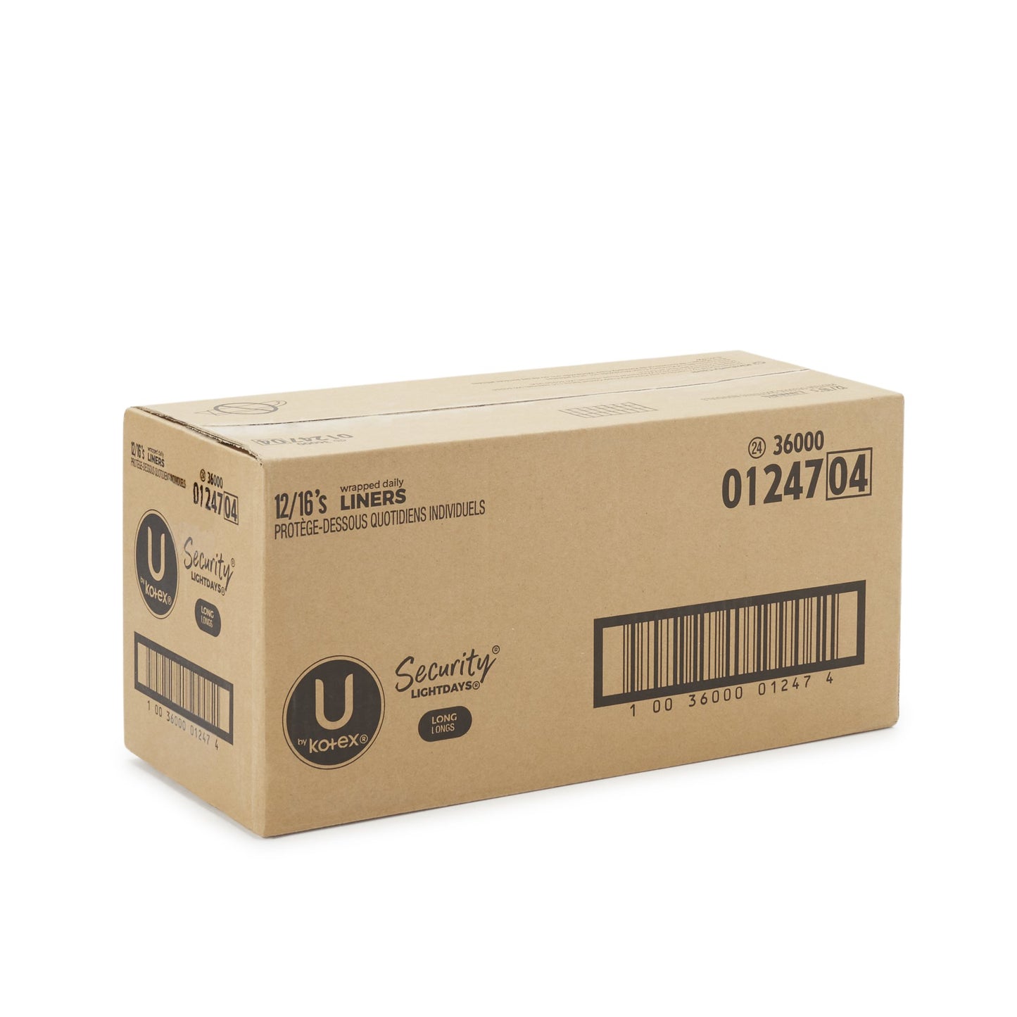 U by Kotex® Security® Lightdays® Wrapped Liners 03600001247