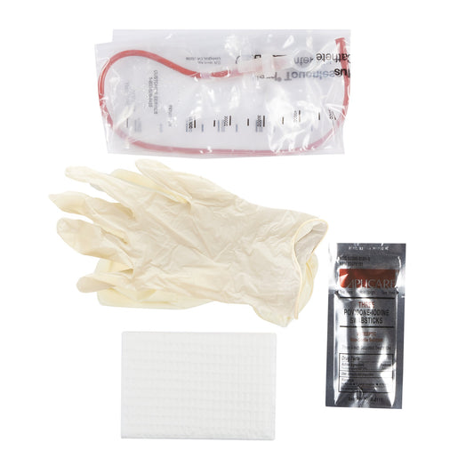 Intermittent Catheter Tray Touchless® Plus Closed System / Unisex 14 Fr. Without Balloon Red Rubber - 4A5044