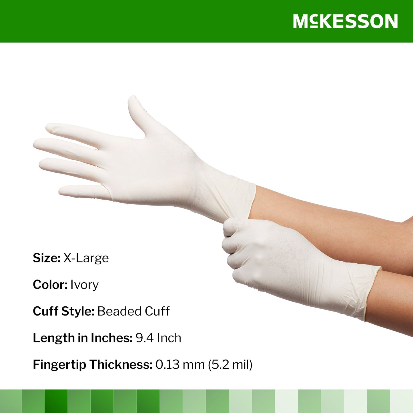 McKesson Confiderm® CL Latex Exam Glove, Extra Large, Ivory 14-430