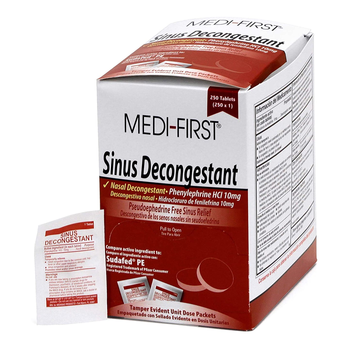 Sinus Relief Medi-First® 10 mg Strength Tablet 250 per Box - 80948