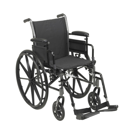 Lightweight Wheelchair McKesson Dual Axle Desk Length Arm Swing-Away Footrest Black Upholstery 18 Inch Seat Width Adult 300 lbs. Weight Capacity - 146
