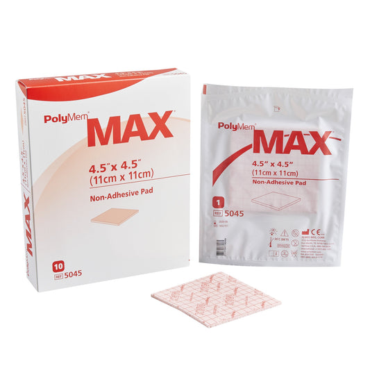 Foam Dressing PolyMem® Max® 4-1/2 X 4-1/2 Inch Without Border Film Backing Nonadhesive Square Sterile - 5045