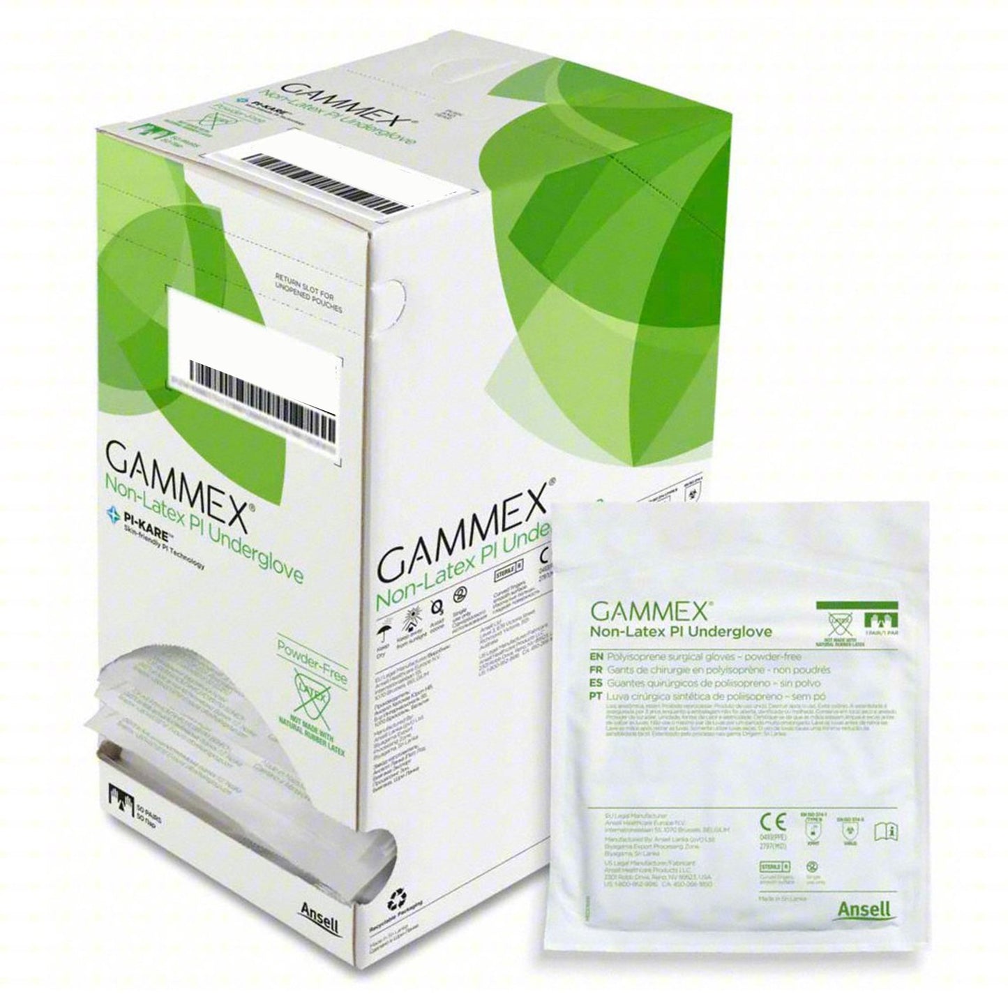 Gammex® Non-Latex PI Polyisoprene Surgical Underglove, Size 6.5, Green 20687265