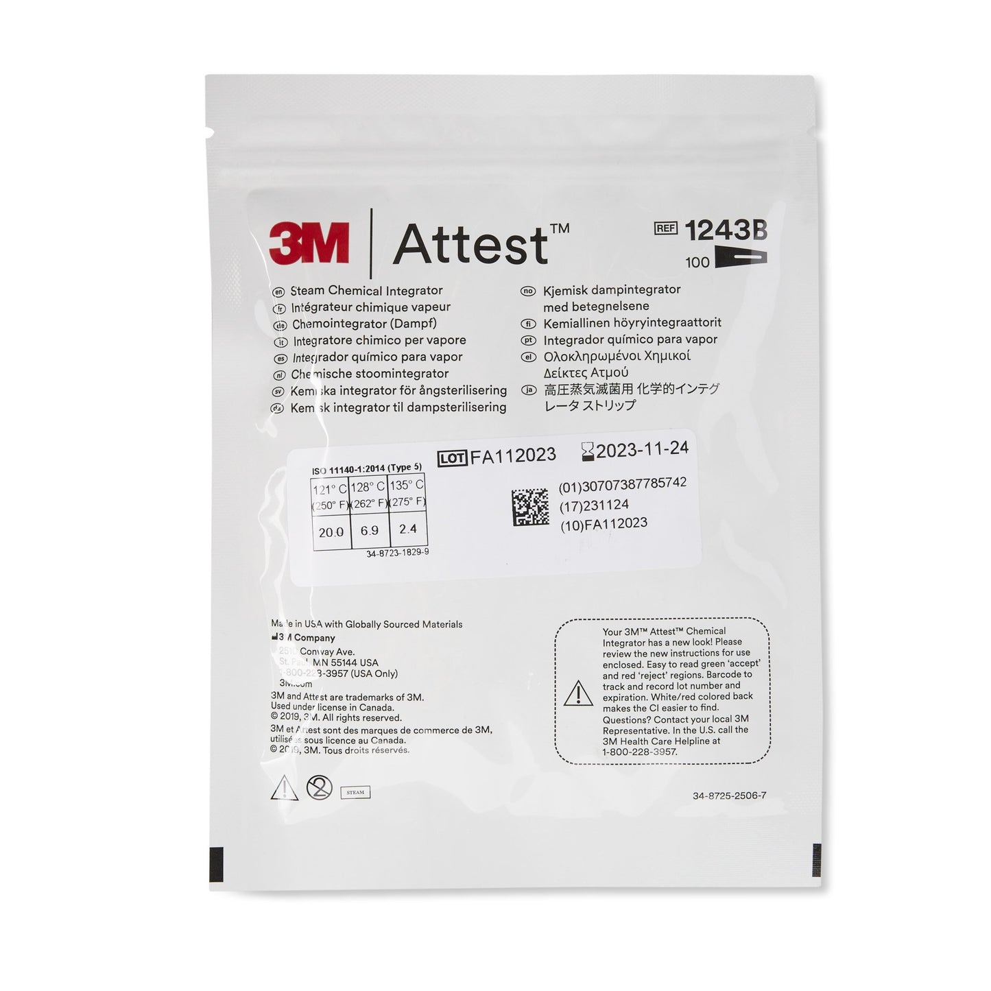 3M™ Attest™ Sterilization Chemical Integrator Strip 1243B
