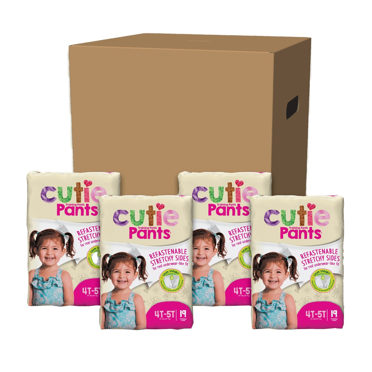 Cutie Pants® Toddler Training Pants, Pink Princess Print, 4T – 5T, Over 35 lbs. CR9008