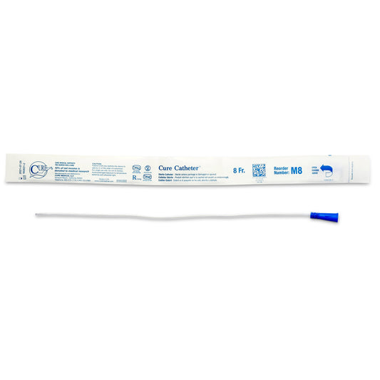 Cure Medical Cure Catheter Urethral Catheter, 8 Fr., Male, Straight M8, 1 Each