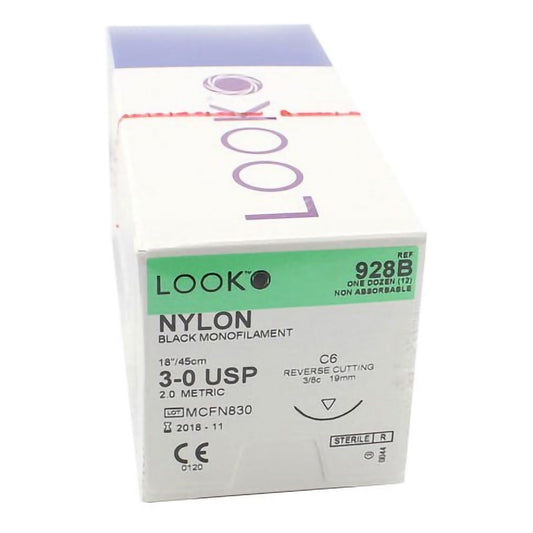 Surgical Specialties LOOK Suture with C6 Needle 928B, Box of 12